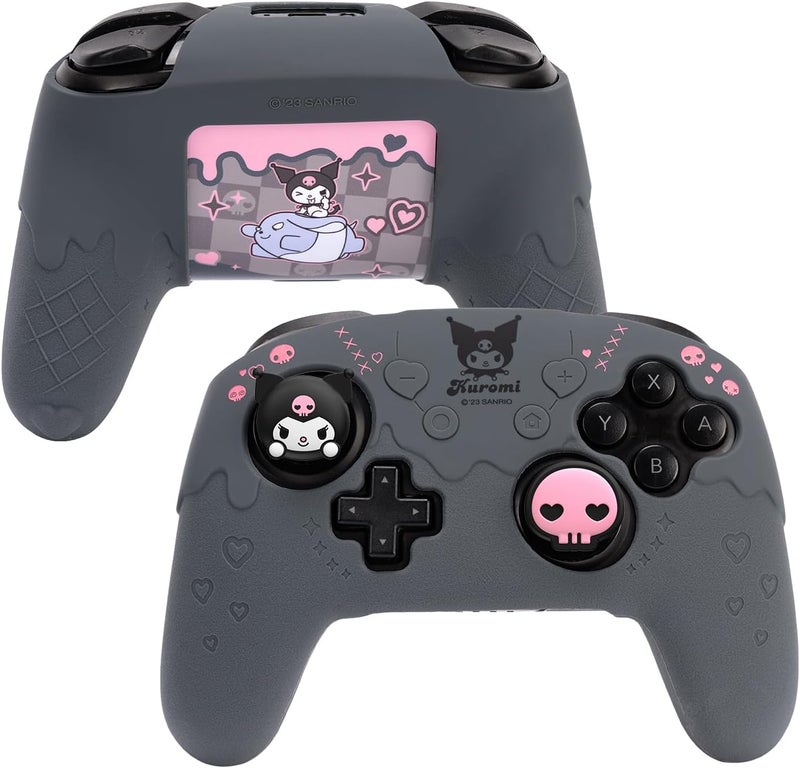 Kuitmor Switch Pro Controller Skin Set,Cute Soft Silicone Protective Cover Skin,Anti-Slip Protective Case for Switch Pro Controller with 2 Thumb Grip Caps and 1 Sticker - Image 1